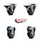 Service Caster 3'' Black Poly Wheel Swivel Top Plate Caster Set with 2 Posi Brakes 2 Rigid, 4PK SCC-20S314-PPUB-BLK-PLB-2-R-2 - alternate 2